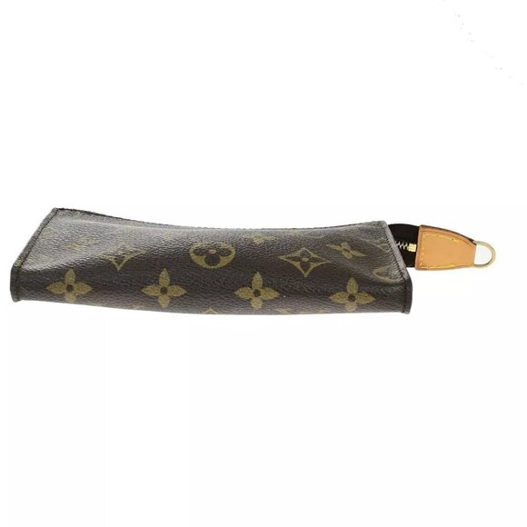 LOUIS VUITTON Logo BUCKET PM Pouch Bag Monogram Leather Brown France 60EE073 - Picture 11 of 13
